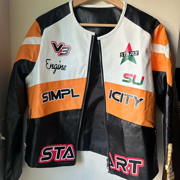 Women Jacket for sports Event black white and orange - Picture 1 of 9